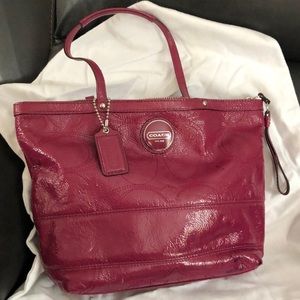 Coach Pink Patent Leather Bag